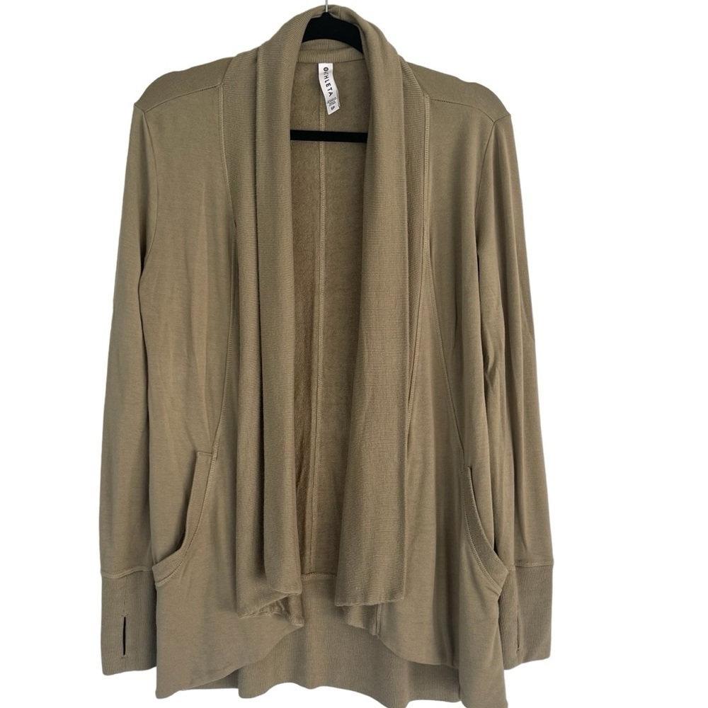 ATHLETA Cozy Soft Pranayama Wrap Open Front Cardigan Relaxed Draped Sweater Top